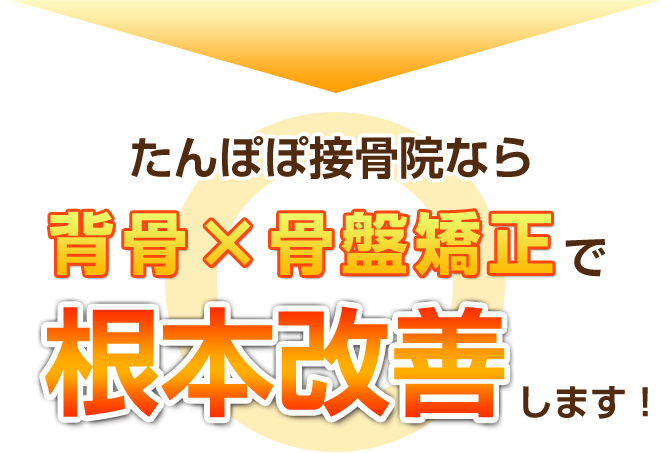 背骨×骨盤矯正で根本改善